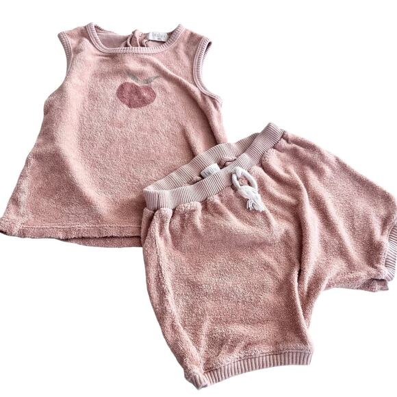 Buho Baby Girl Terry Tank & Bloomer Matching Outfit Set size 18 months - Picture 2 of 9